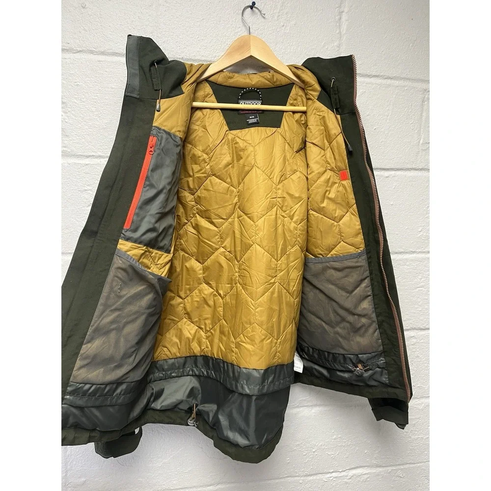 OUTDOOR RESEARCH Mens BlackPowder II Ski Jacket‎ Medium Hood Ranger Green Orange